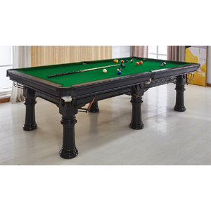 9ft chess piece leg billiards table (customizable 12ft)